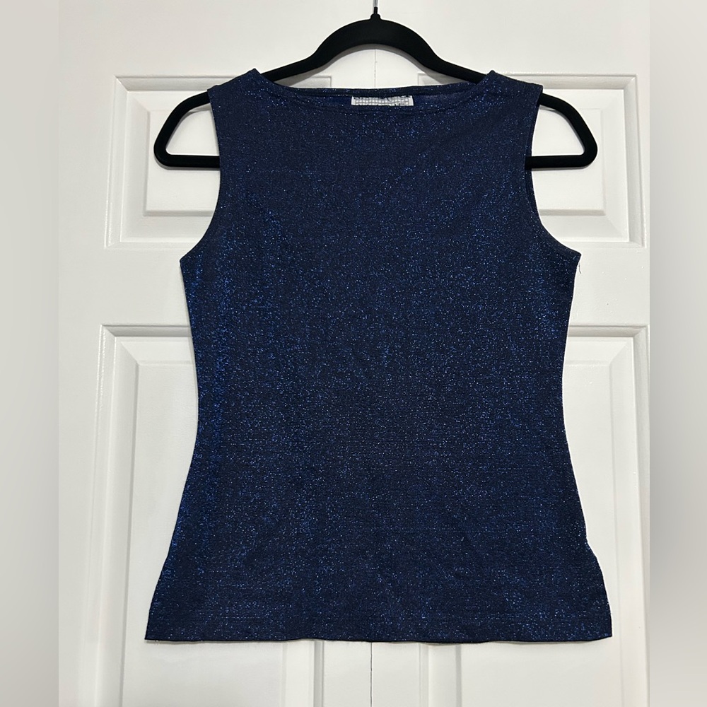 Vintage 90s La Belle Sparkling Midnight Blue Tank